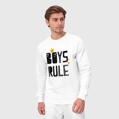 Мужской костюм Мальчики рулят / Белый – фото 3