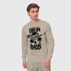 Костюм хлопковый мужской Drum n Bass: More Bass, цвет: миндальный — фото 2