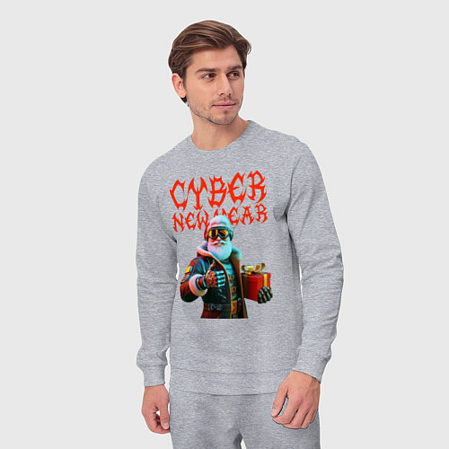Мужской костюм Santa with gift - cyberpunk / Меланж – фото 3