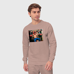 Костюм хлопковый мужской Большой куш Брэд Питт, цвет: пыльно-розовый — фото 2