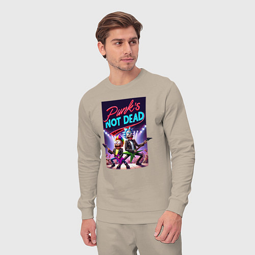 Мужской костюм Punks not dead - Rick and Morty / Миндальный – фото 3