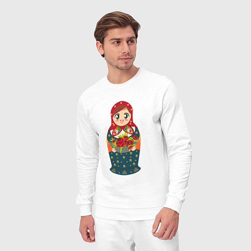 Мужской костюм Матрёшка аниме / Белый – фото 3