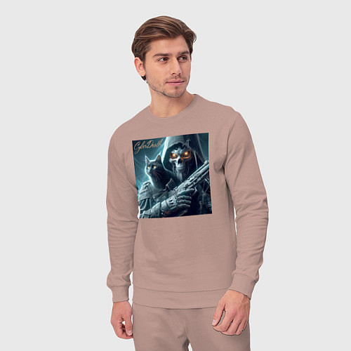 Мужской костюм Cyber death - ai art fantasy / Пыльно-розовый – фото 3