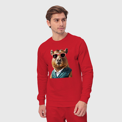 Мужской костюм Капибара в жилетке / Красный – фото 3