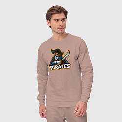 Костюм хлопковый мужской Команда пиратов, цвет: пыльно-розовый — фото 2