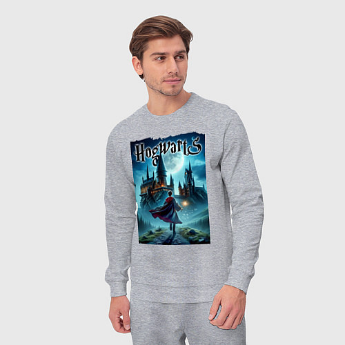 Мужской костюм Harry Potter with a magic wand - Hogwarts / Меланж – фото 3