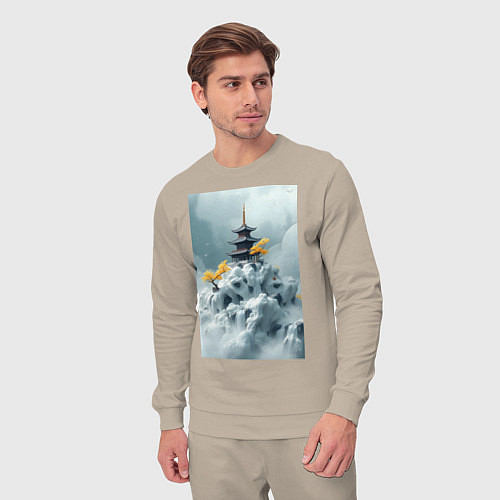 Мужской костюм Тихий японский пейзаж / Миндальный – фото 3