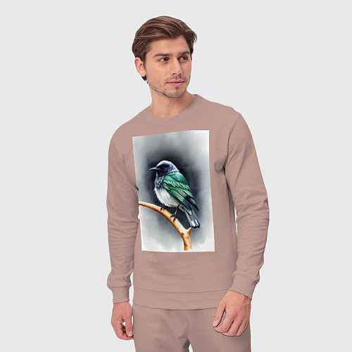 Мужской костюм Птичка на ветке / Пыльно-розовый – фото 3