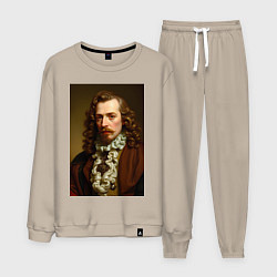 Костюм хлопковый мужской Старинный портрет, цвет: миндальный