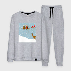 Мужской костюм Новогодние птицы на ветке