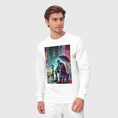 Мужской костюм Rick and Morty are homeless people from New York / Белый – фото 3