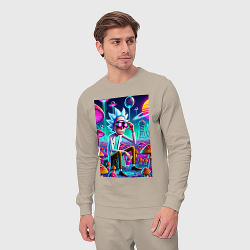 Мужской костюм Рик в неоновых очках среди грибов / Миндальный – фото 3