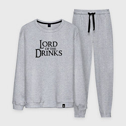 Костюм хлопковый мужской Lord of the drinks logo, цвет: меланж