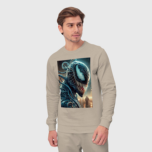 Мужской костюм Веном в профиль - нейроарт фантазия / Миндальный – фото 3