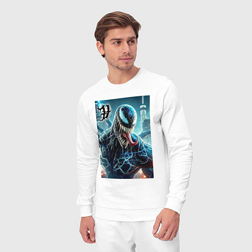 Мужской костюм Venom in New York city - ai art fantasy / Белый – фото 3
