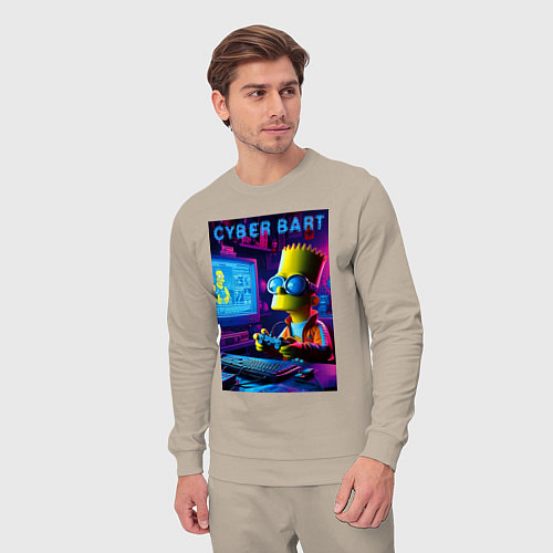 Мужской костюм Cyber Bart is an avid gamer / Миндальный – фото 3