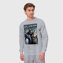 Костюм хлопковый мужской Eddie and Venom - ai art fantasy, цвет: меланж — фото 2