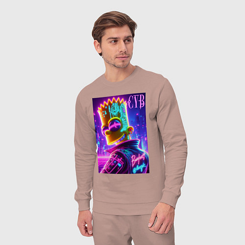 Мужской костюм Cyber Bart - neon glow / Пыльно-розовый – фото 3