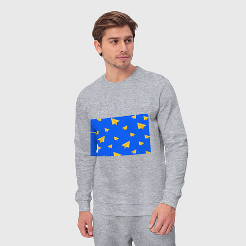 Мужской костюм Желтый самолетик / Меланж – фото 3