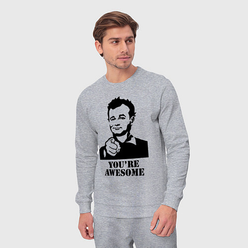 Мужской костюм Билл Мюррей - ты потрясен / Меланж – фото 3