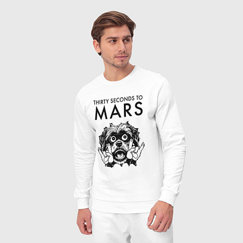 Мужской костюм Thirty Seconds to Mars - rock dog / Белый – фото 3