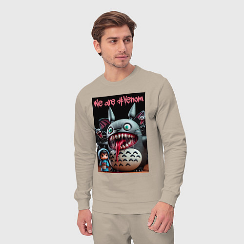 Мужской костюм Totoro-Venom - ai art fantasy / Миндальный – фото 3