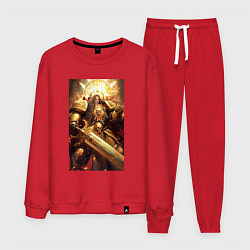 Костюм хлопковый мужской Император человечества - Вархаммер 40000, цвет: красный