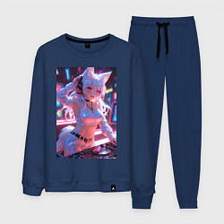 Костюм хлопковый мужской Лиса диджей в клубе, цвет: тёмно-синий