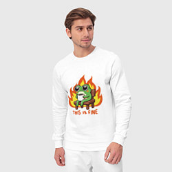 Костюм хлопковый мужской Frog - this is fine, цвет: белый — фото 2