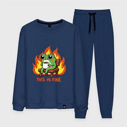 Костюм хлопковый мужской Frog - this is fine, цвет: тёмно-синий