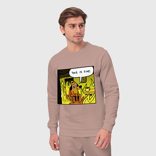 Мужской костюм Пес - все в порядке / Пыльно-розовый – фото 3