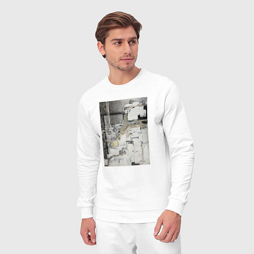 Мужской костюм Черно-бежевая абстракция / Белый – фото 3