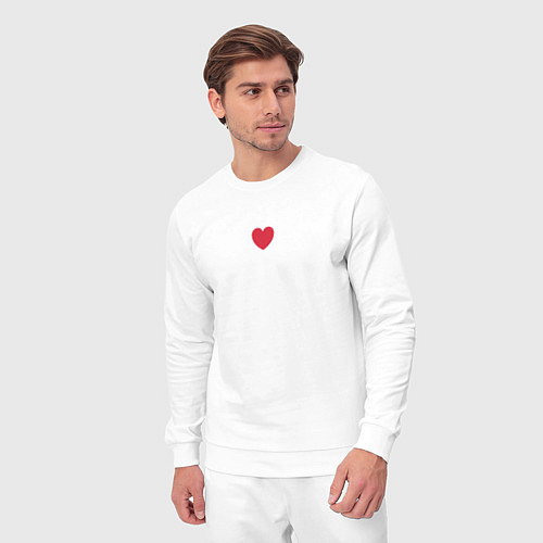 Мужской костюм Маленькое красное сердце love / Белый – фото 3