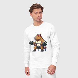 Костюм хлопковый мужской Капибара жим, цвет: белый — фото 2