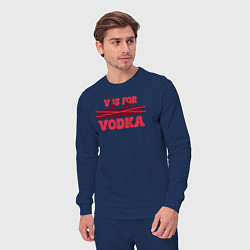 Костюм хлопковый мужской V is for vodka, цвет: тёмно-синий — фото 2