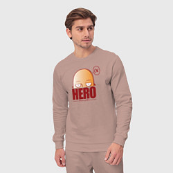 Костюм хлопковый мужской Ванпанч герой hero, цвет: пыльно-розовый — фото 2