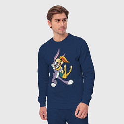 Костюм хлопковый мужской Bugs Bunny - Lola Bunny, цвет: тёмно-синий — фото 2