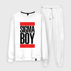 Костюм хлопковый мужской Sigma boy, цвет: белый