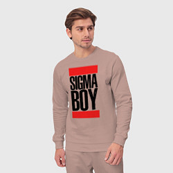 Костюм хлопковый мужской Sigma boy, цвет: пыльно-розовый — фото 2