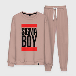 Костюм хлопковый мужской Sigma boy, цвет: пыльно-розовый