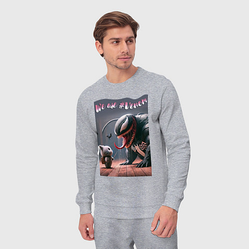 Мужской костюм Мультяшные Веном и котёнок - мем / Меланж – фото 3