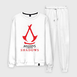 Костюм хлопковый мужской Assassins Creed Shadows - badge, цвет: белый