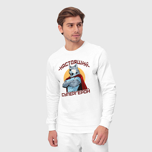 Мужской костюм Настоящий супергерой волк / Белый – фото 3
