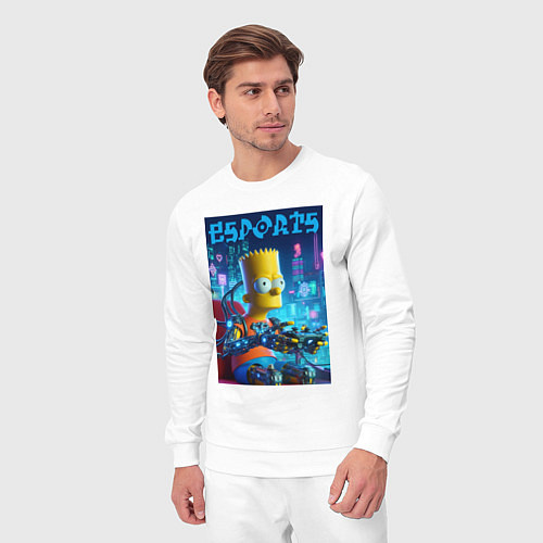 Мужской костюм Cyber Bart Simpson - esport / Белый – фото 3