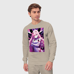 Костюм хлопковый мужской Zero two Darling in the Franxx - ai art, цвет: миндальный — фото 2