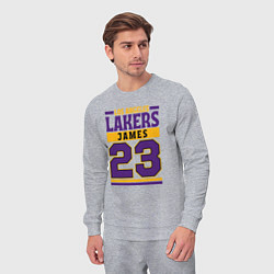Костюм хлопковый мужской Lakers - James 23, цвет: меланж — фото 2