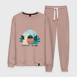 Мужской костюм Пасхальный кролик с надписью