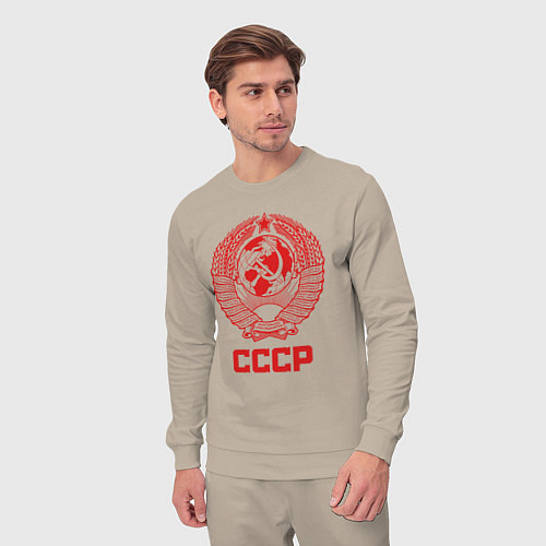 Мужской костюм Герб СССР - Союз Советских Социалистических Респуб / Миндальный – фото 3