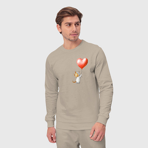 Мужской костюм Котик с шариком сердцем / Миндальный – фото 3