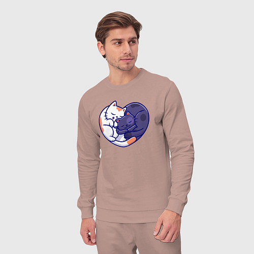 Мужской костюм Сердечные котики / Пыльно-розовый – фото 3